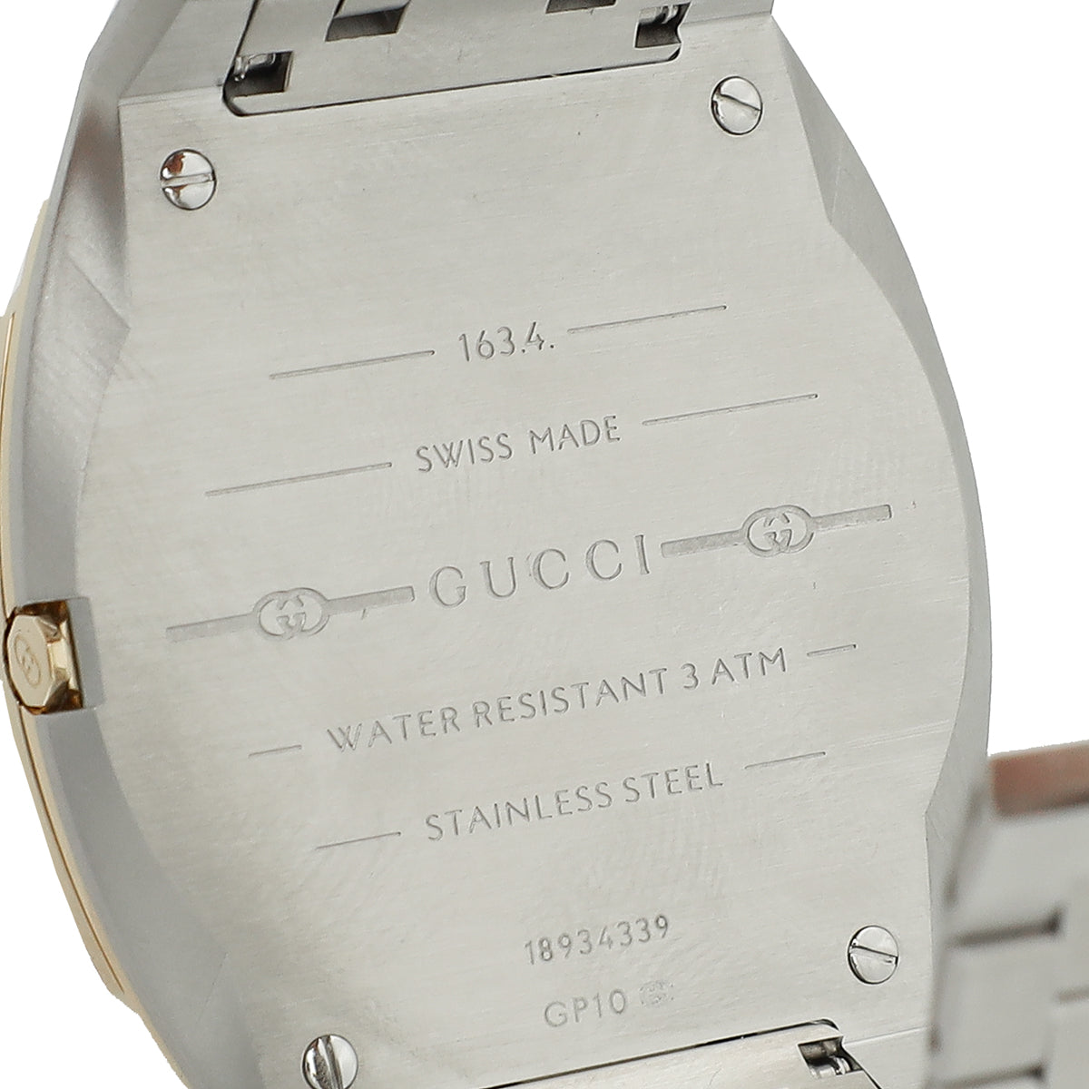 Gucci Stainless Steel 18K Yellow Gold 25H 30mm Quartz Watch