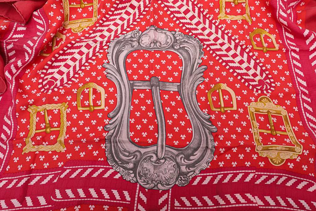 Hermes Bicolor L'Art Du Sarasa Silk 90 Scarf