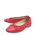 Chanel Red CC Cap Toe Bow Flat Ballerina 38