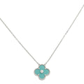 Van Cleef & Arpels 18K White Gold Diamond Holiday Ltd. Ed.Celadon Vintage Alhambra Necklace