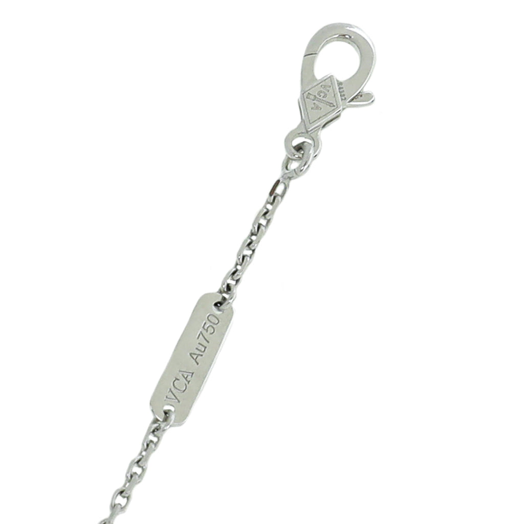 Van Cleef & Arpels 18K White Gold Diamond Holiday Ltd. Ed.Celadon Vintage Alhambra Necklace