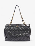 Chanel Shopping Bag Black Lambskin Leather Large