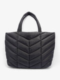 Saint Laurent Logo Detailed Puffer Tote Bag  Black Polyamide