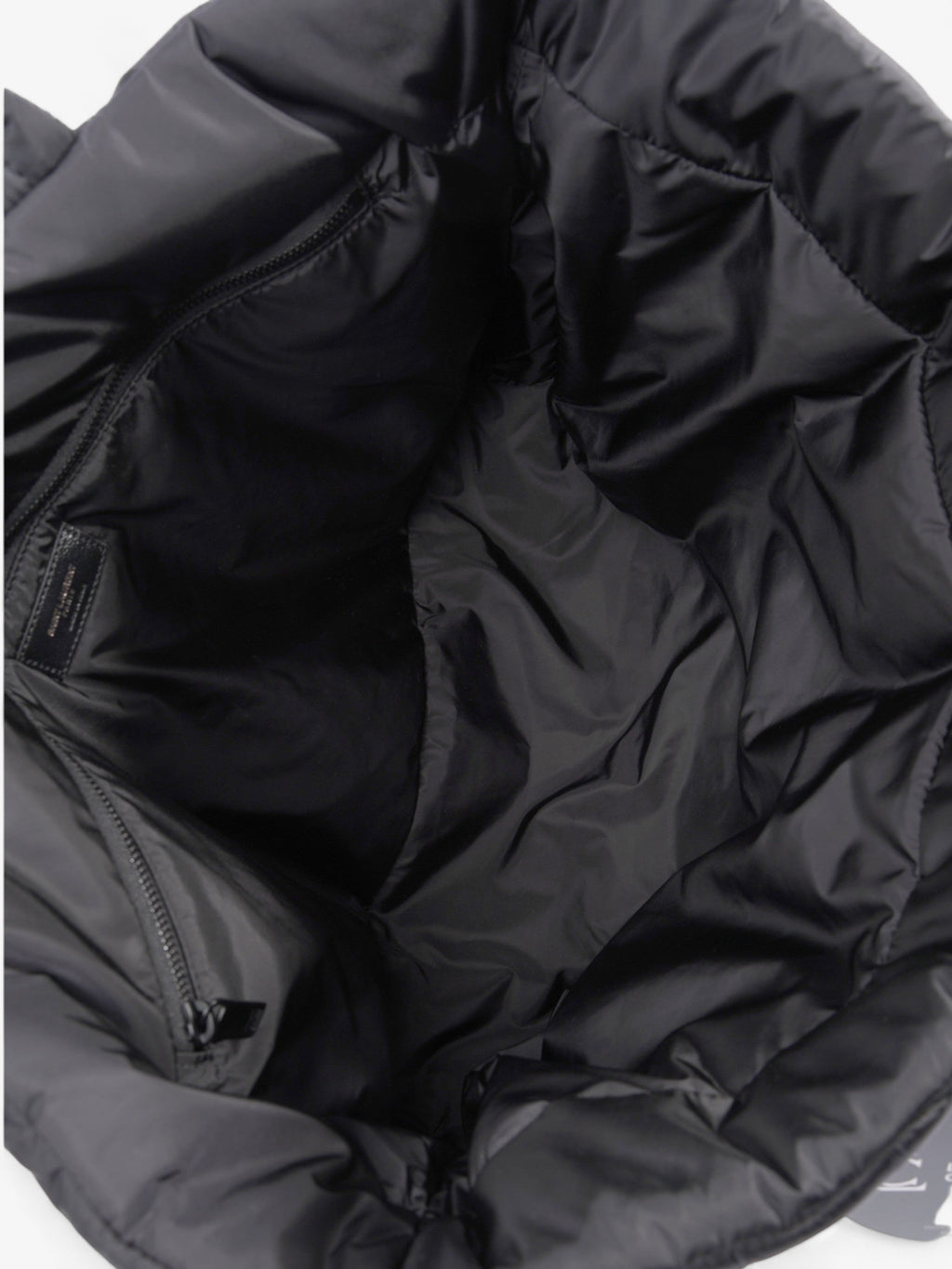 Saint Laurent Logo Detailed Puffer Tote Bag  Black Polyamide