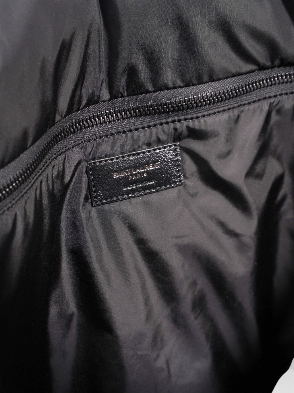 Saint Laurent Logo Detailed Puffer Tote Bag  Black Polyamide