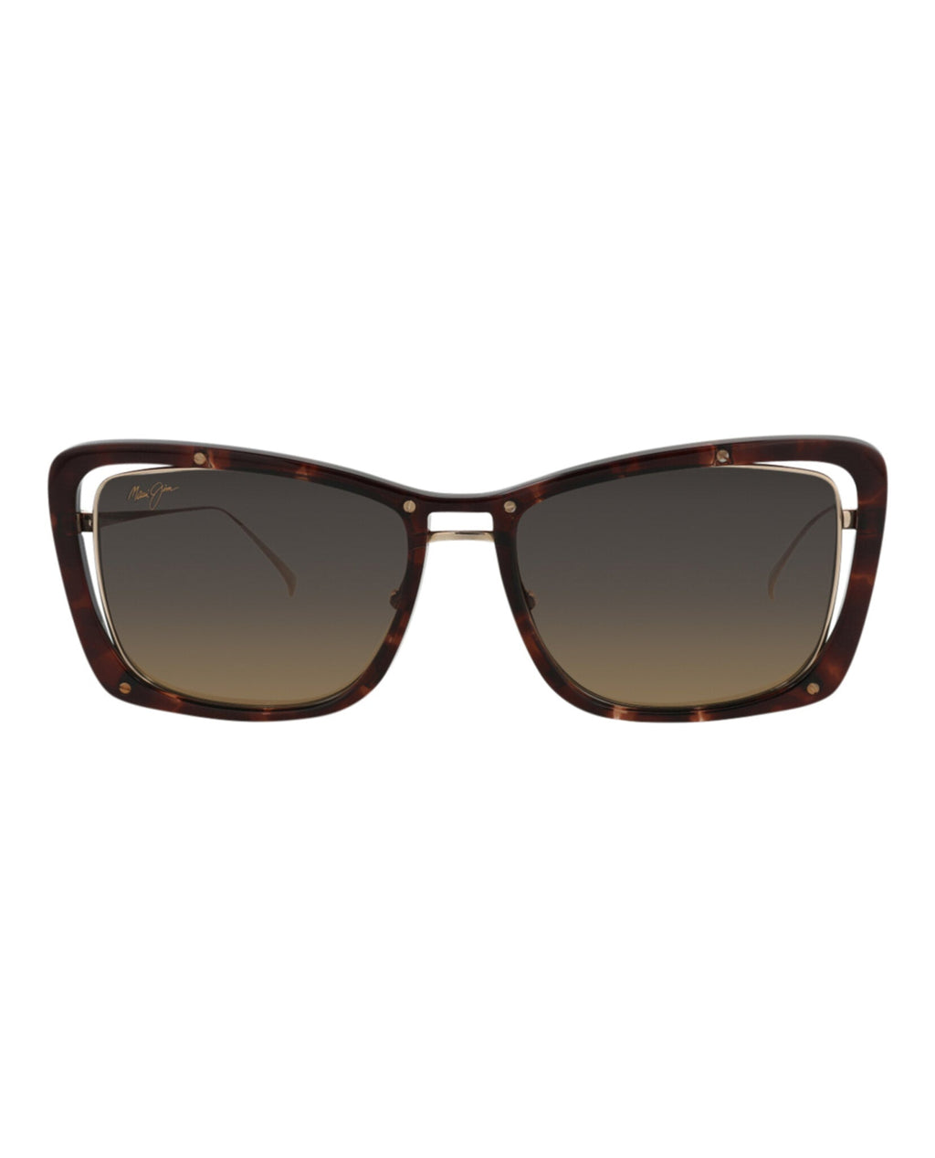 Maui Jim Womens Cat Eye Brown Gold Bronze Fashion Designer Eyewear
