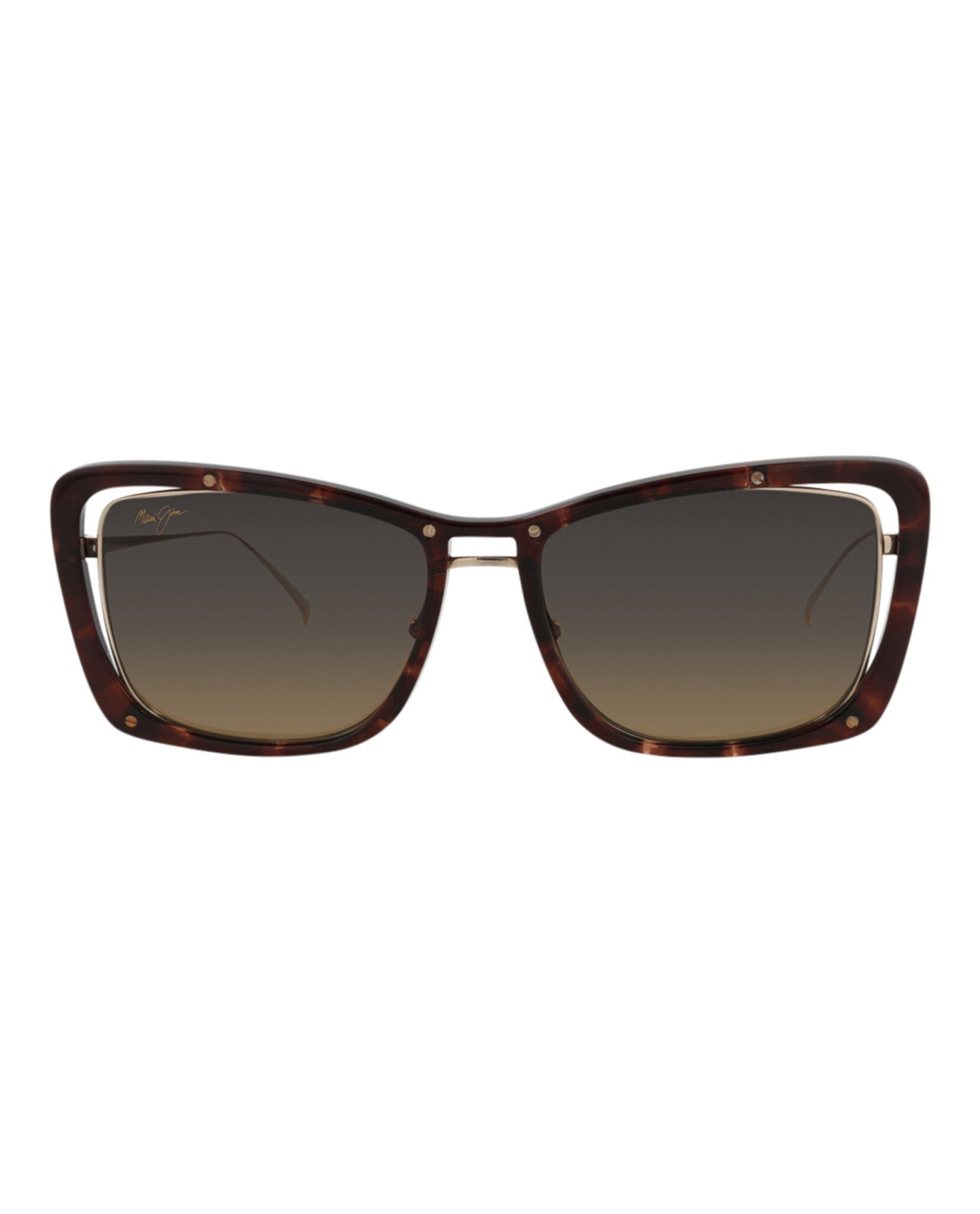 Maui Jim Womens Cat Eye Brown Gold Bronze Fashion Designer Eyewear