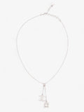 Chanel CC Pearl Square Necklace Silver Base Metal