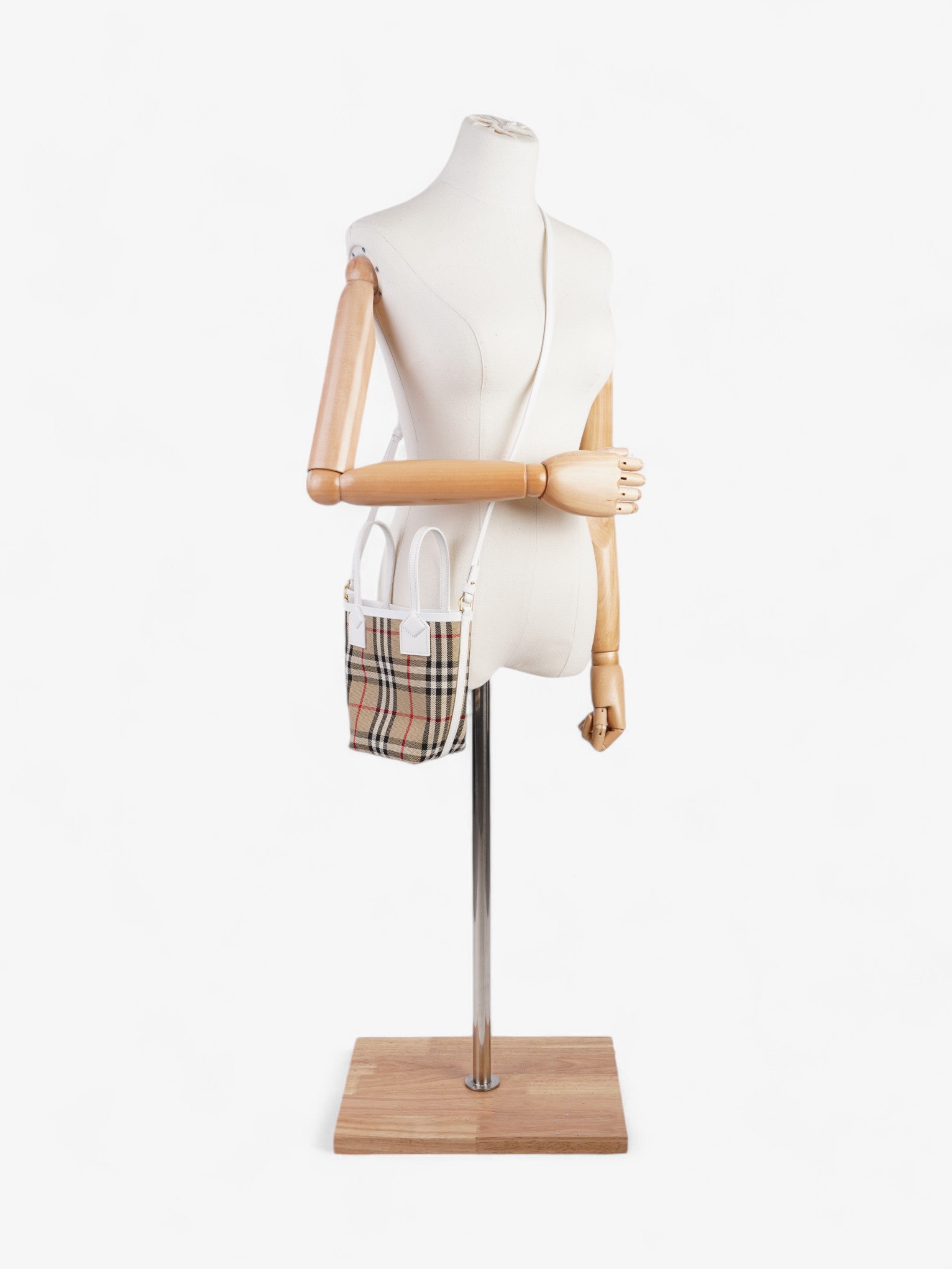 Burberry London Tote Archive Beige / White Cotton Mini