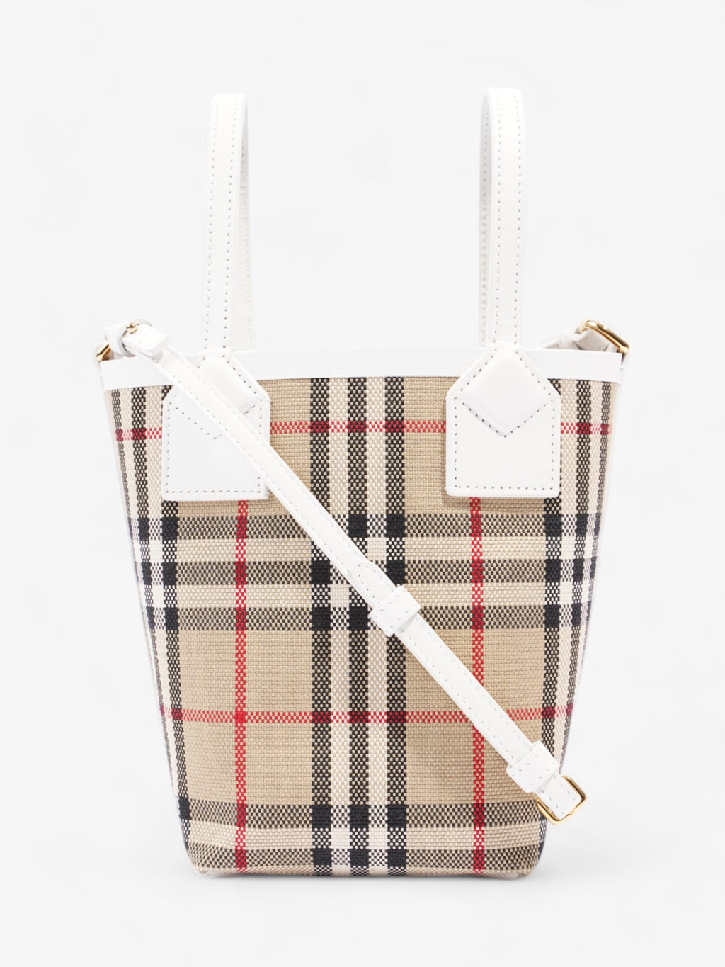 Burberry London Tote Archive Beige / White Cotton Mini