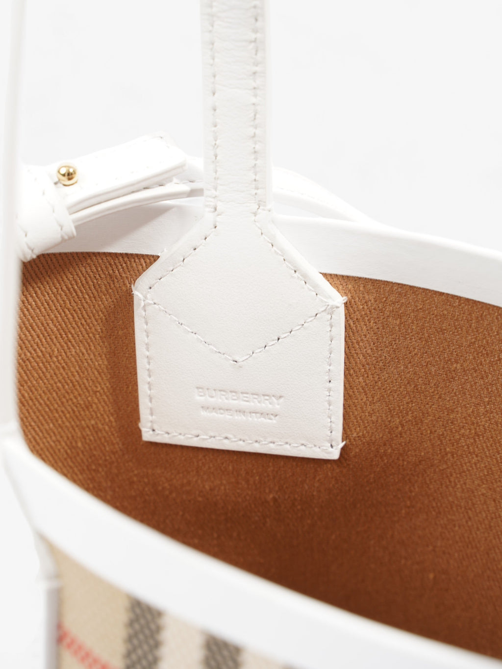 Burberry London Tote Archive Beige / White Cotton Mini