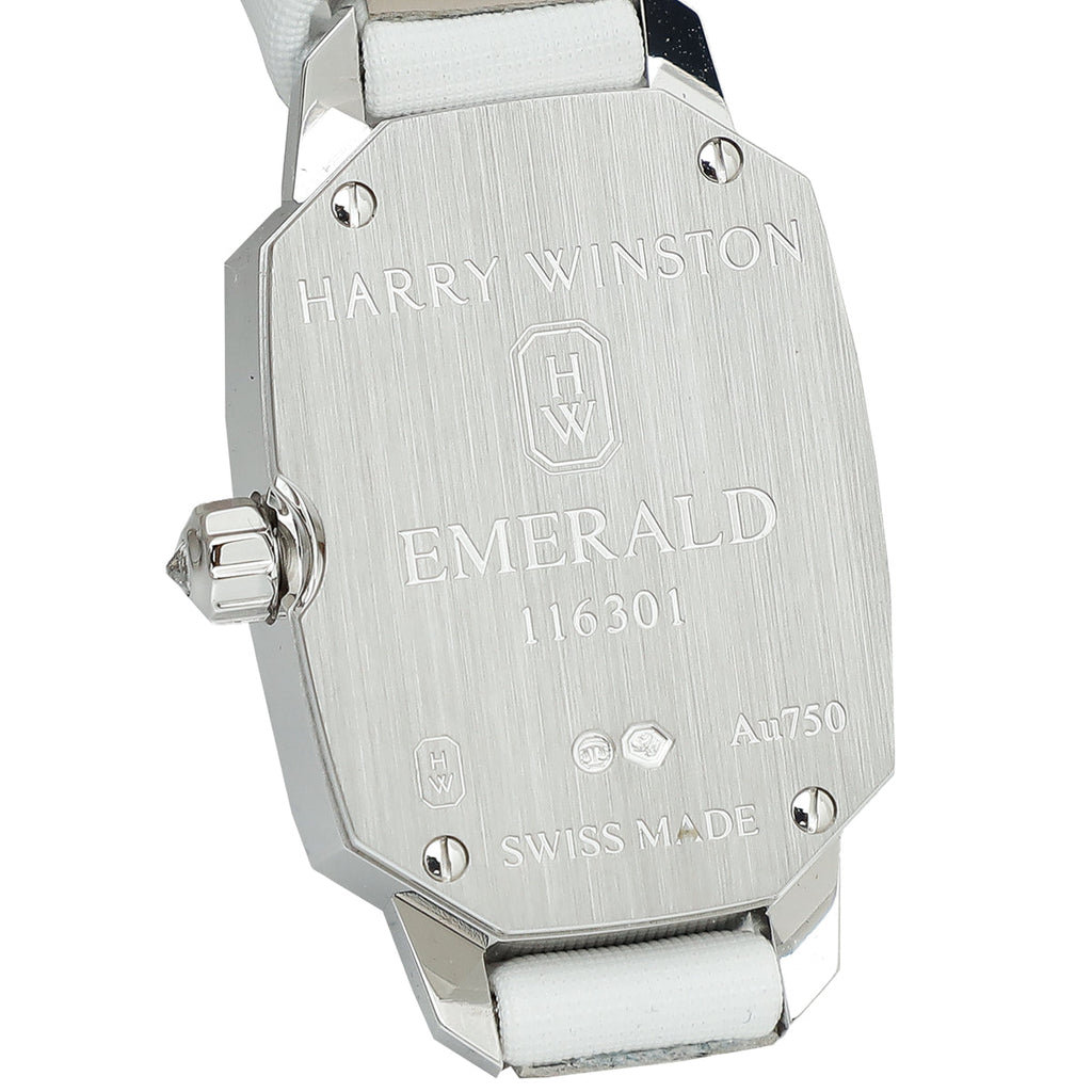Harry Winston Emerald 18K White Gold Diamond Quartz Watch