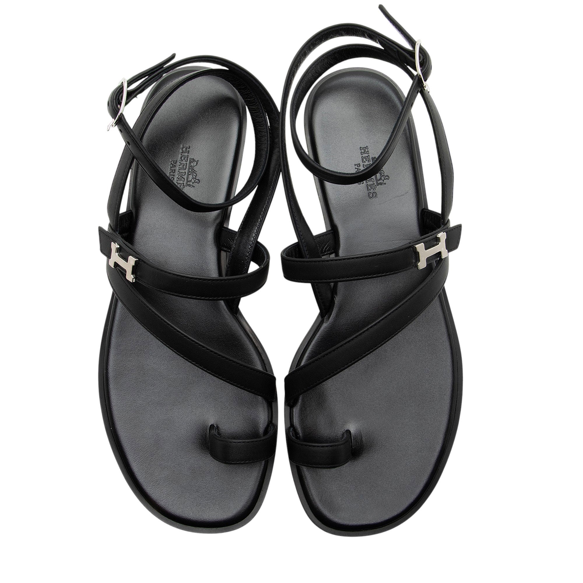 Hermes Calfskin Harmonie Gladiator Sandals - Size 7.5 / 37.5
