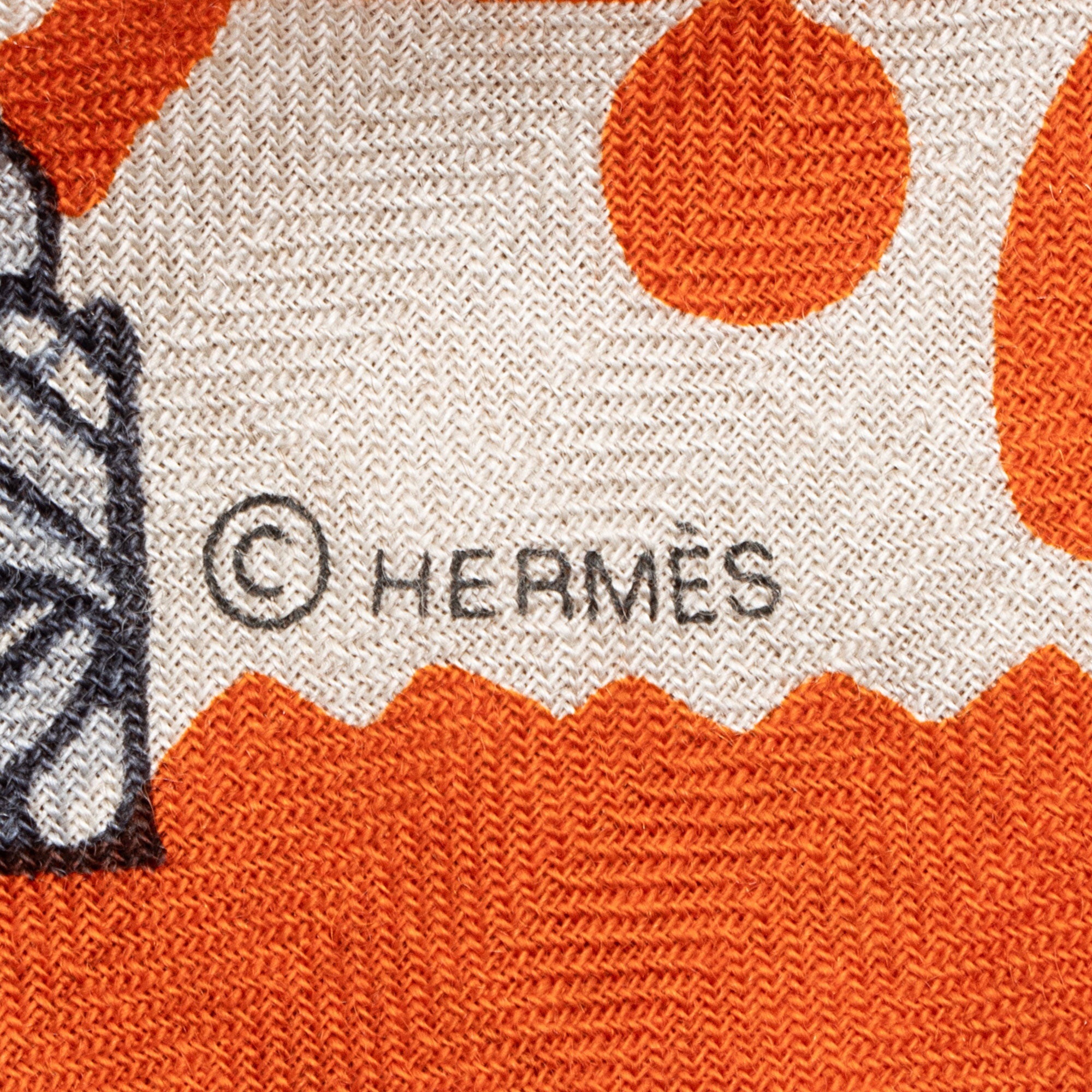 Hermes Cashmere Silk Etriers Triangle Scarf