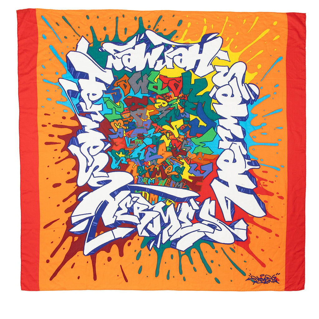 Hermes Cashmere Silk Graff Graffiti 140cm Shawl