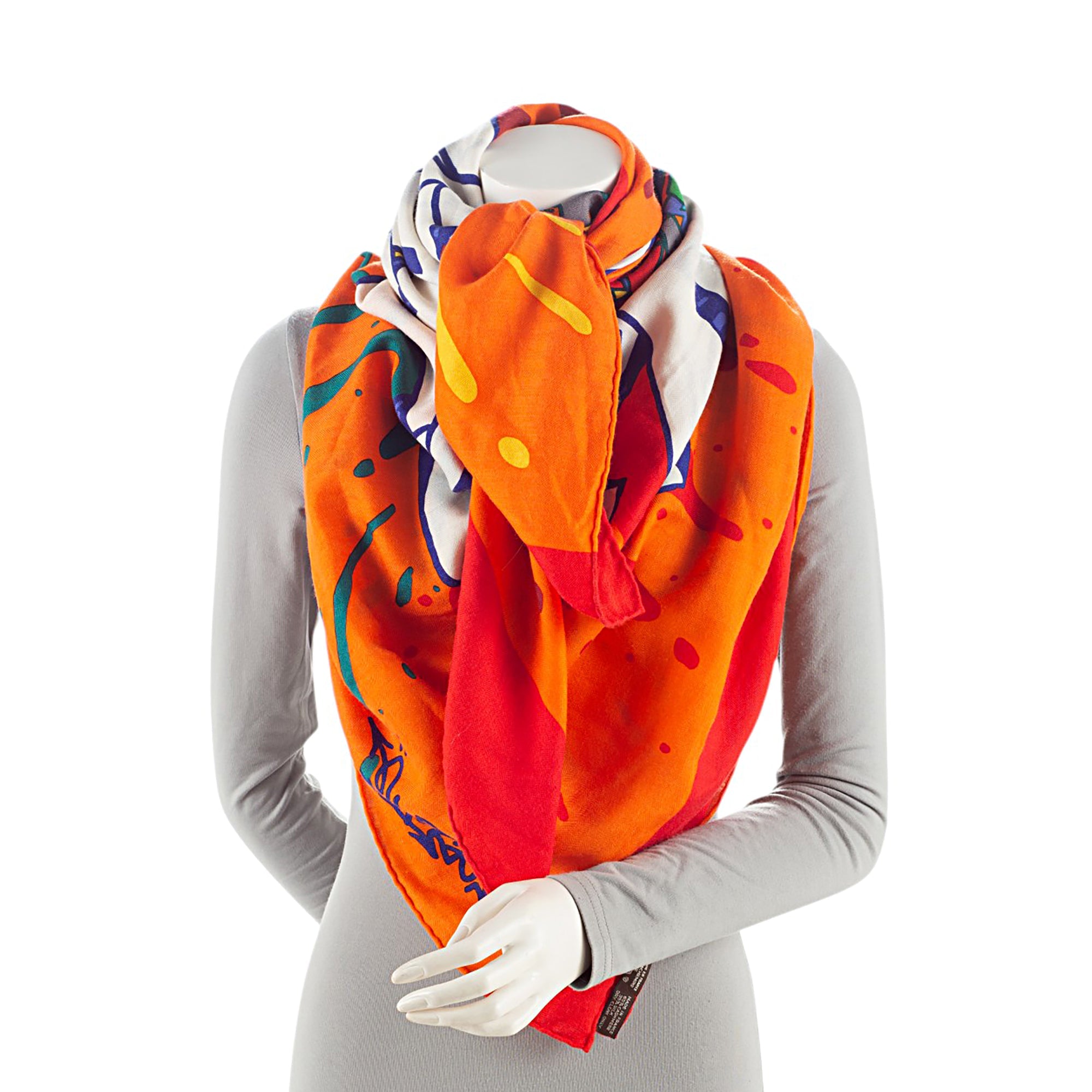 Hermes Cashmere Silk Graff Graffiti 140cm Shawl