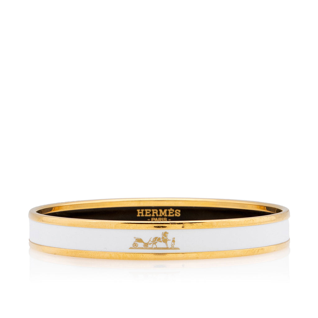 Hermes Enamel Caleche Narrow Bangle