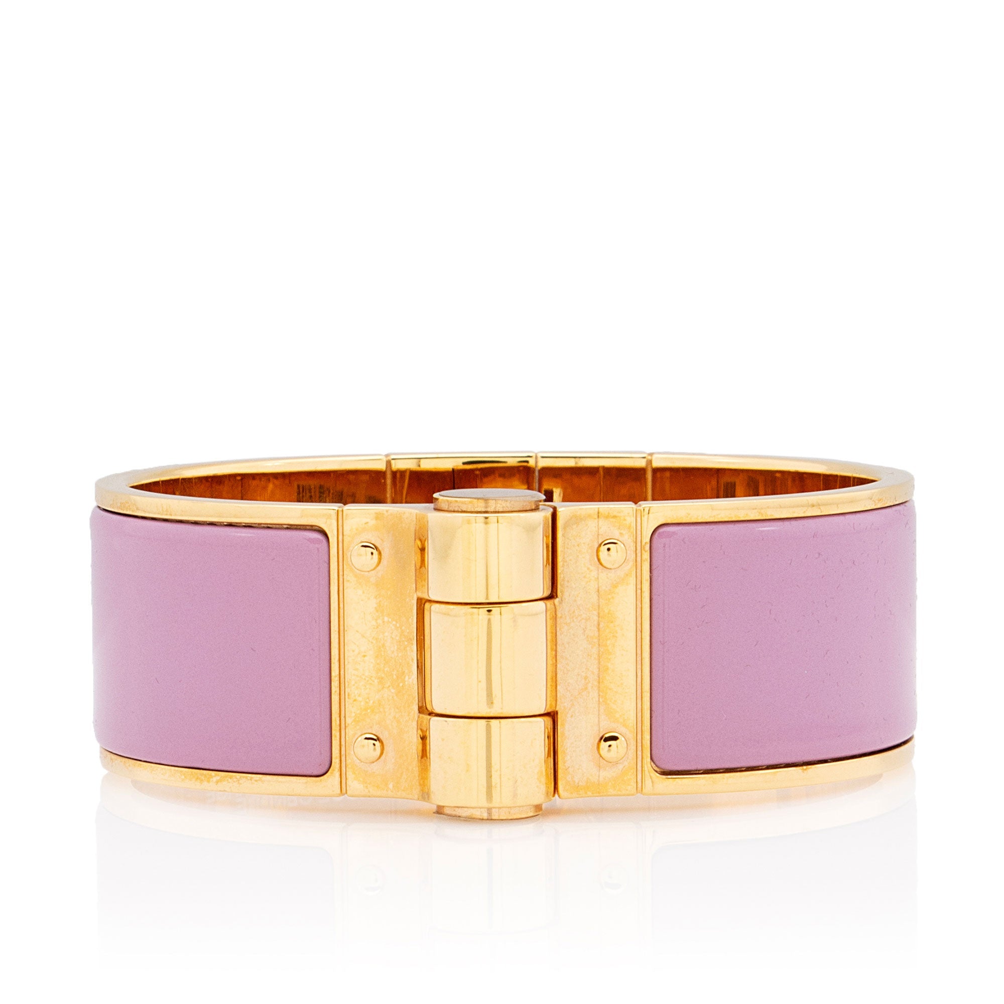 Hermes Enamel Hinged Wide Bracelet