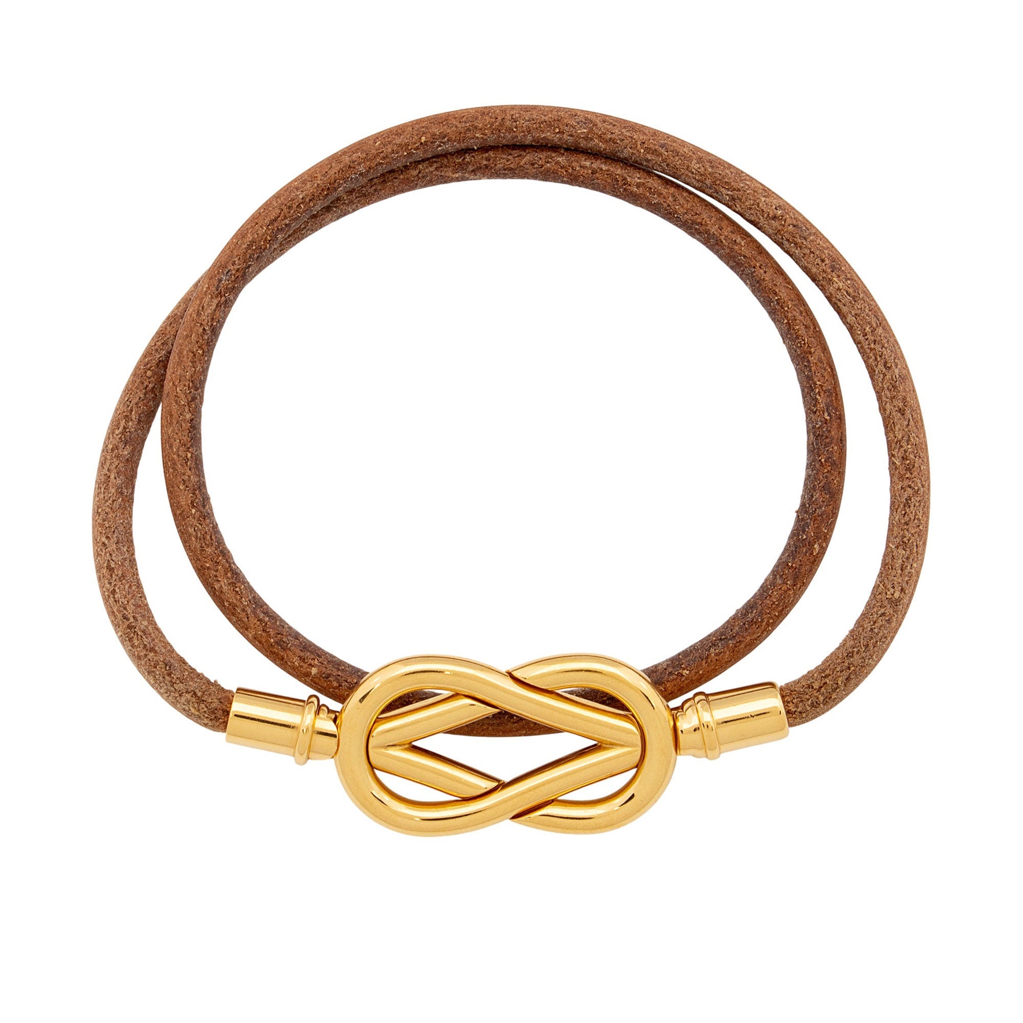 Hermes Leather Atame Double Tour Bracelet