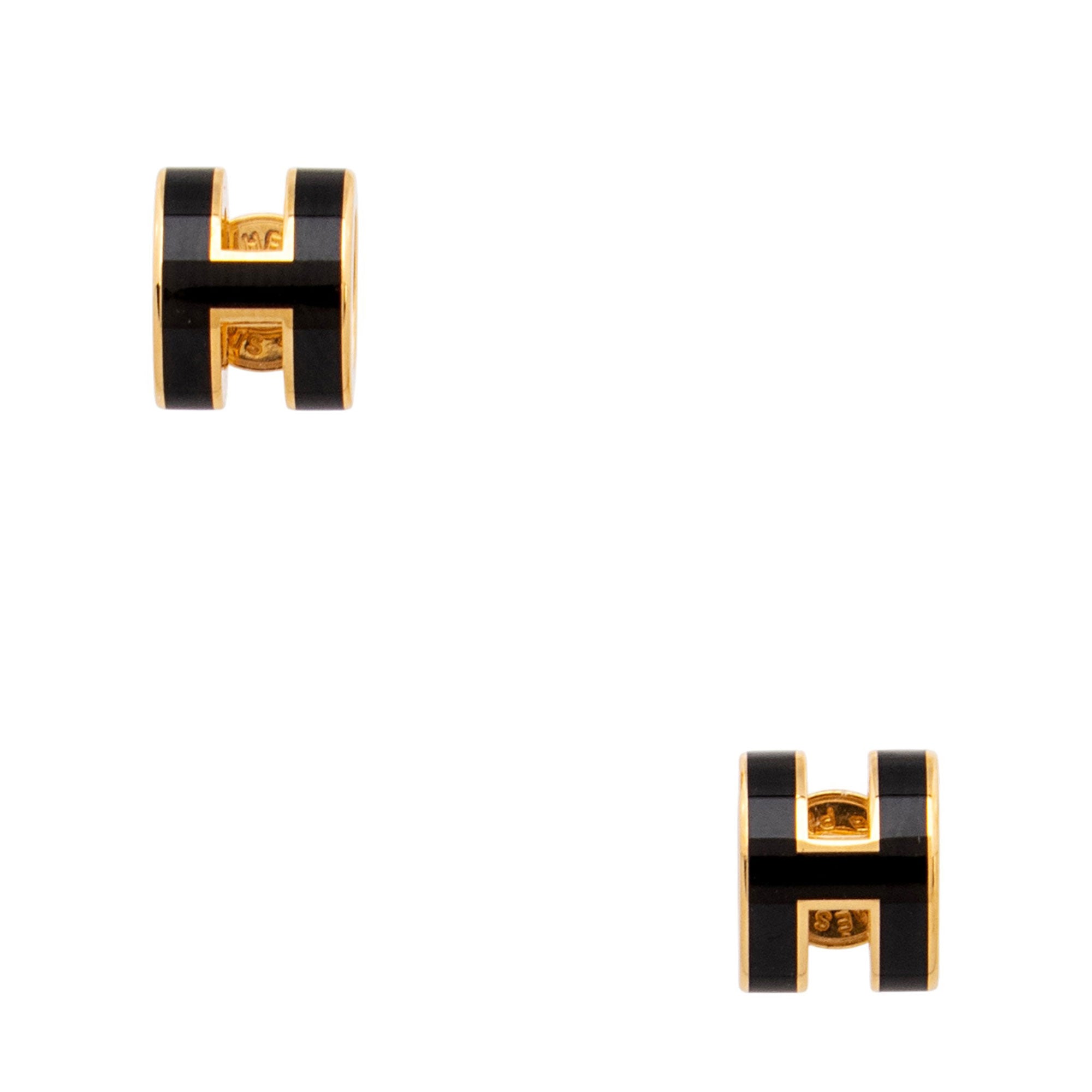 Hermes Enamel Mini H Pop Earrings