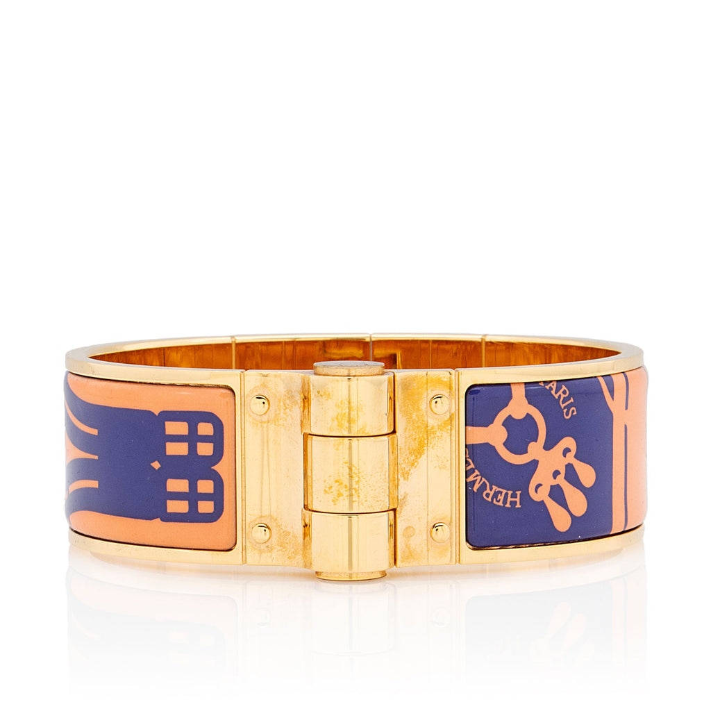 Hermes Mors A Jouets Tatoo Hinged Wide Bracelet