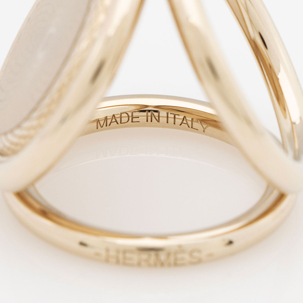 Hermes Palladium Rosace Gravee Trio Scarf Ring