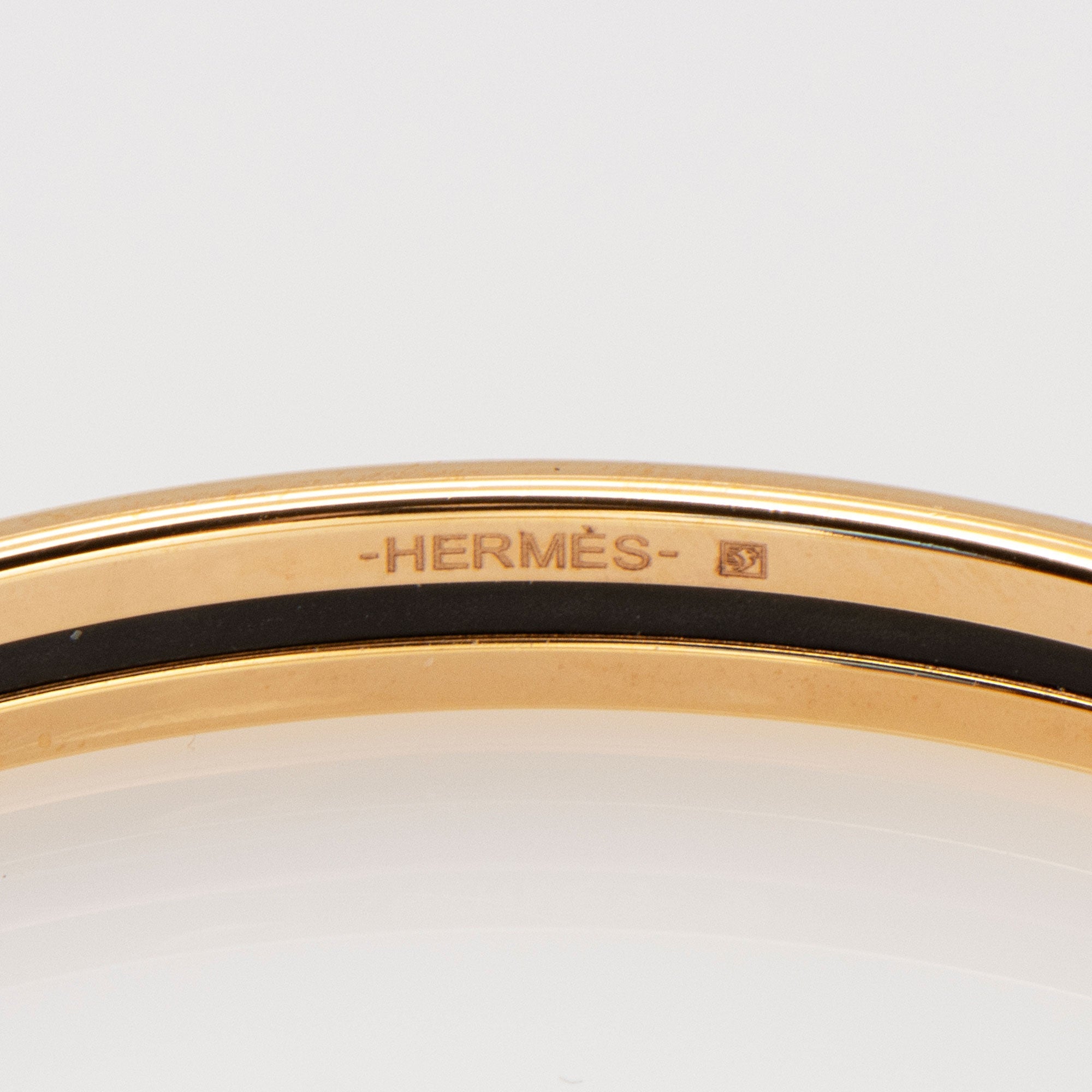 Hermes Printed Enamel Extra Narrow Bangle