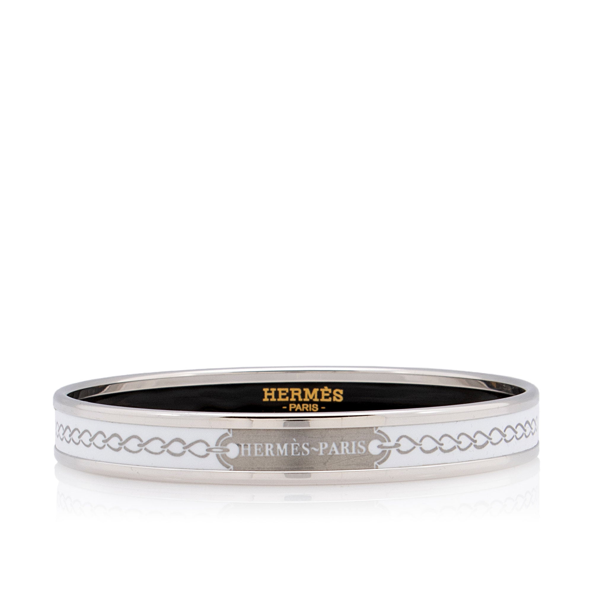 Hermes Printed Enamel Narrow Bangle