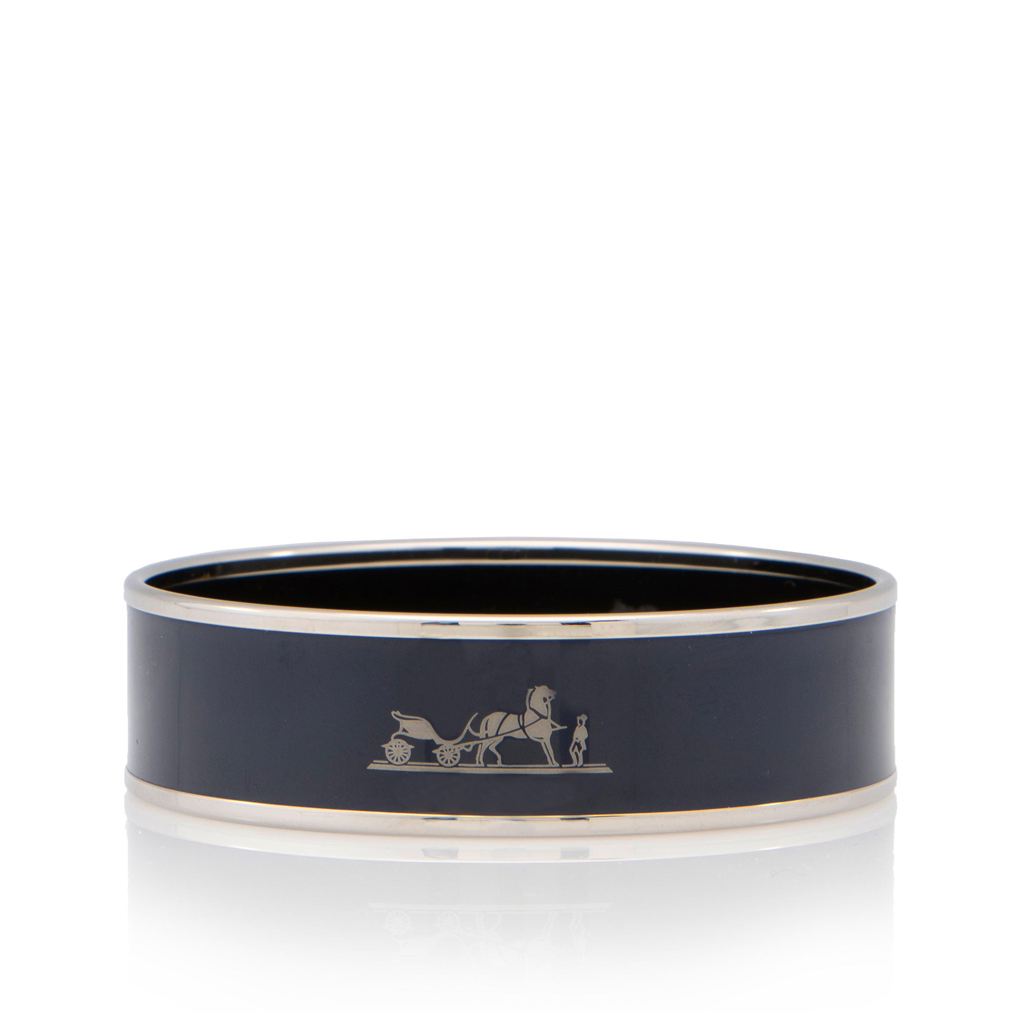 Hermes Enamel Caleche Wide Bangle