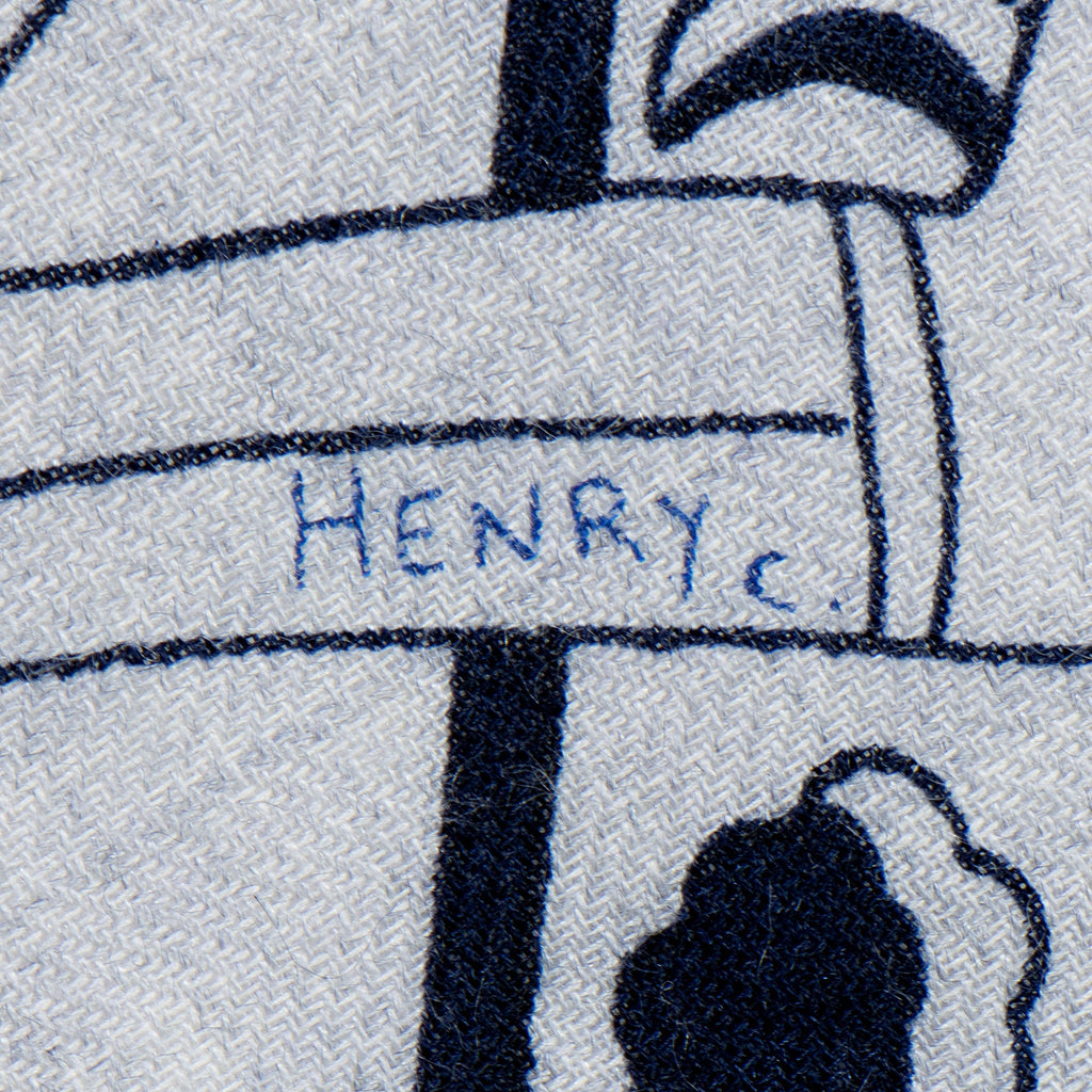Hermes Silk Cashmere Peuple du Vent 140cm Shawl