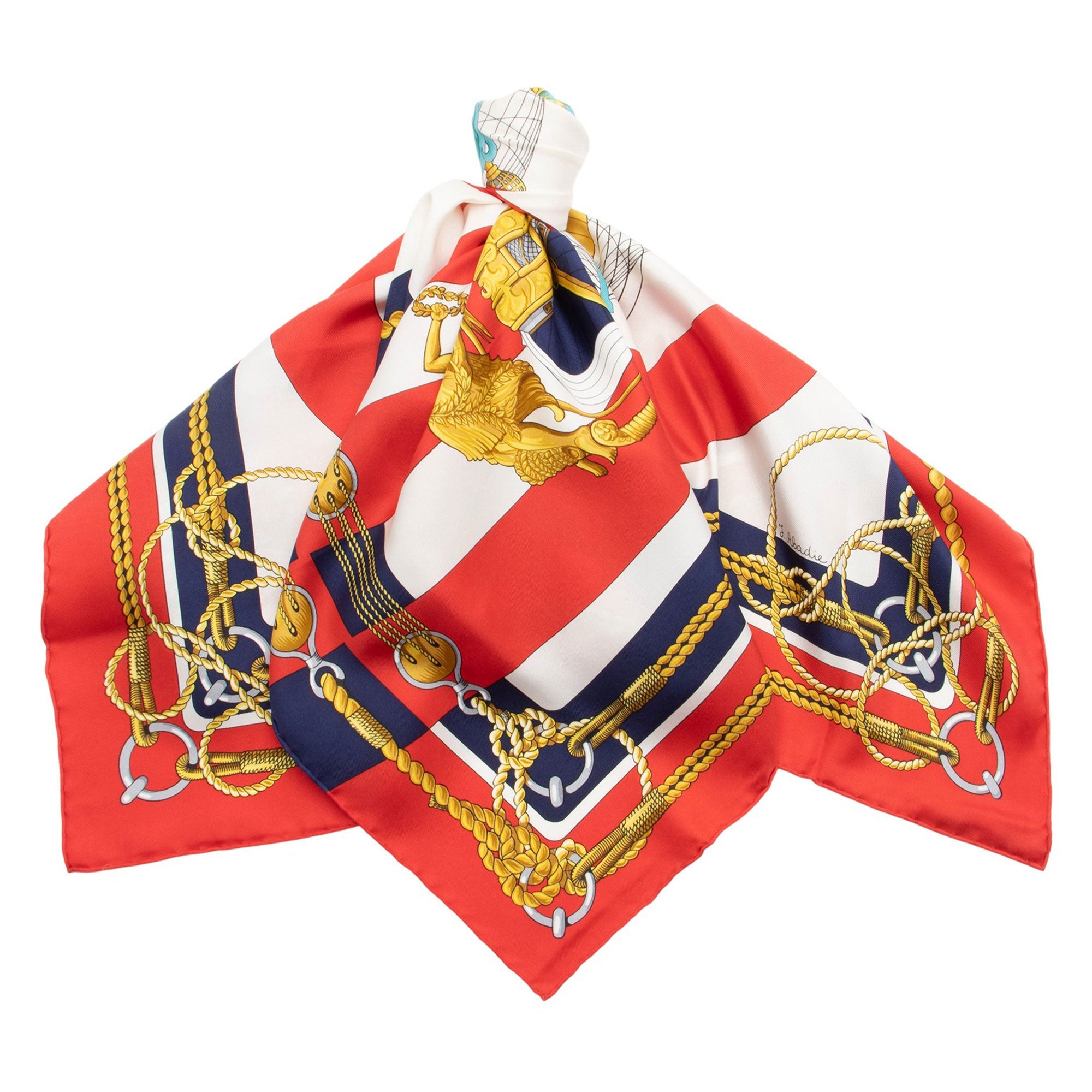Hermes Silk Chateaux D'Arriere 90cm Scarf