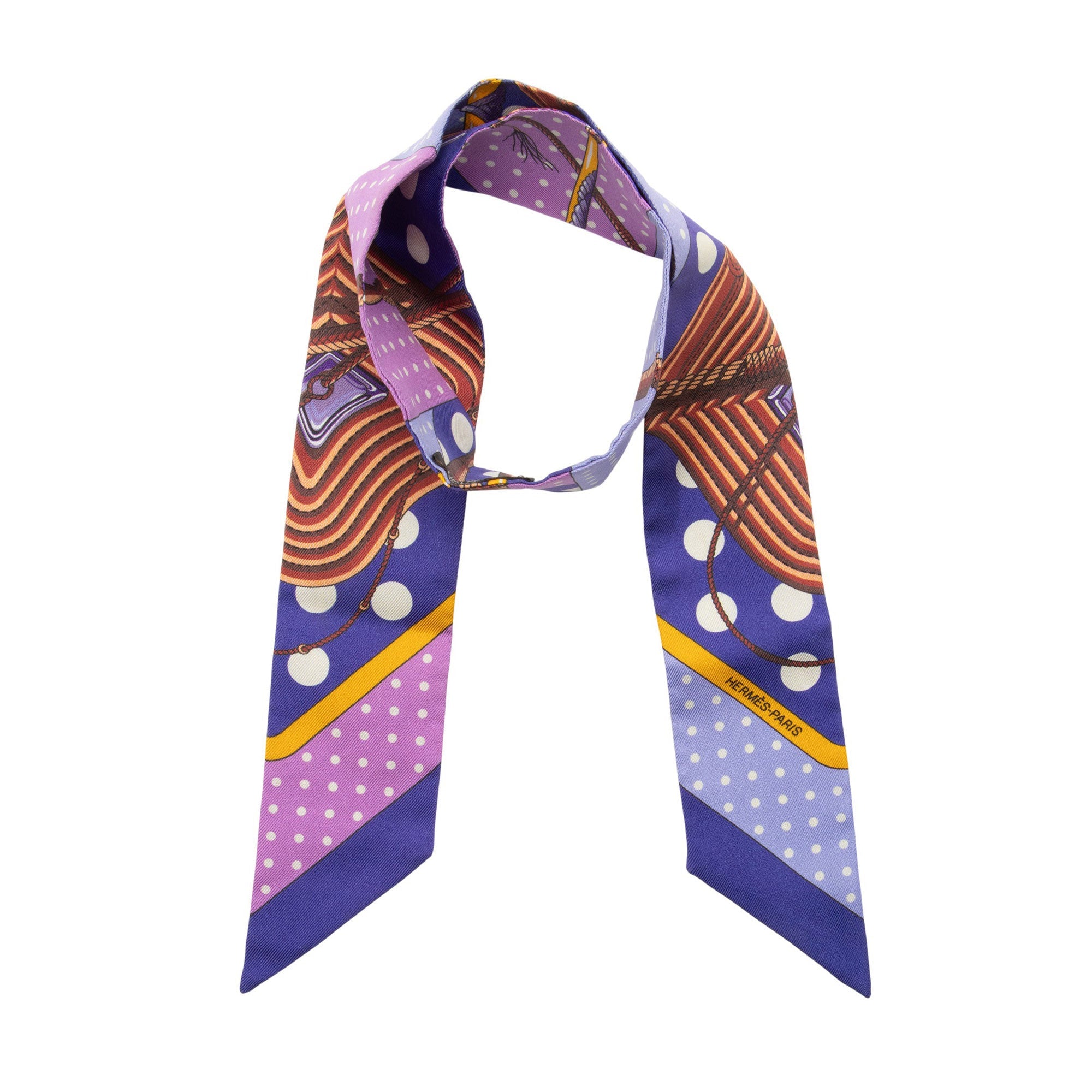 Hermes Silk Clic Clac a Pois Twilly