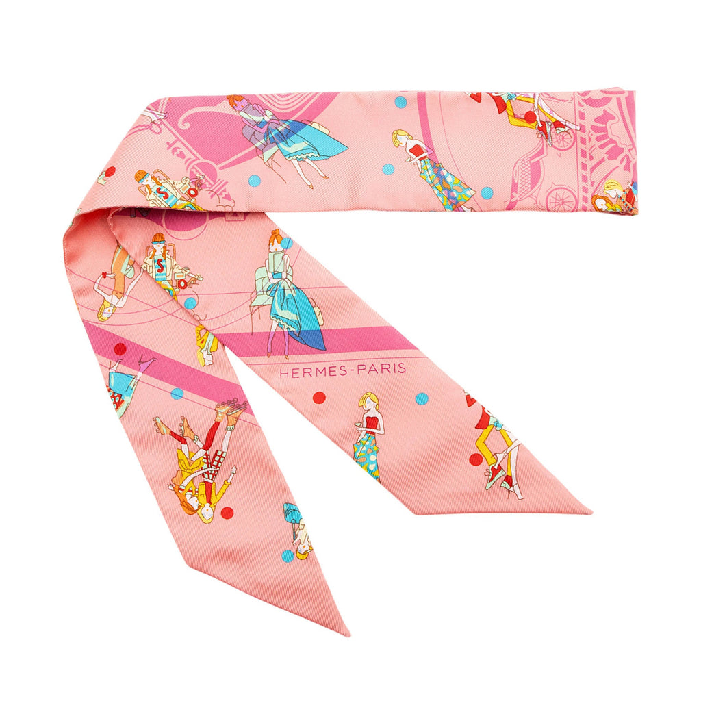 Hermes Silk Ex-Libres Les Parisie Twilly Scarf