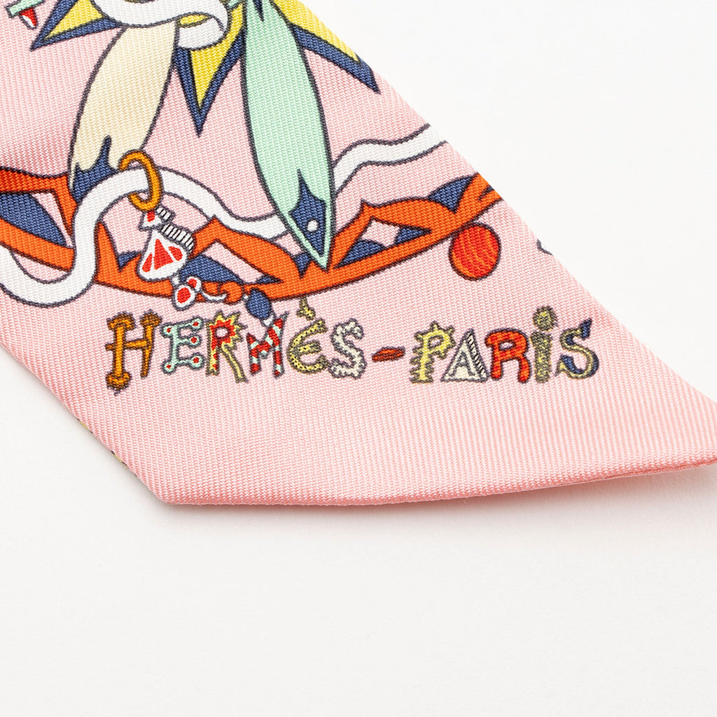 Hermes Silk La Folle Parade Twilly Scarf