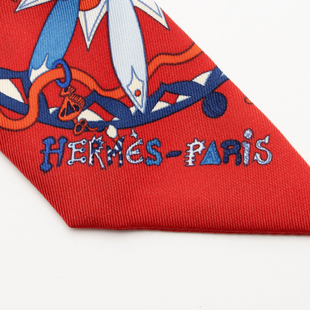 Hermes Silk La Folle Parade Twilly Scarf