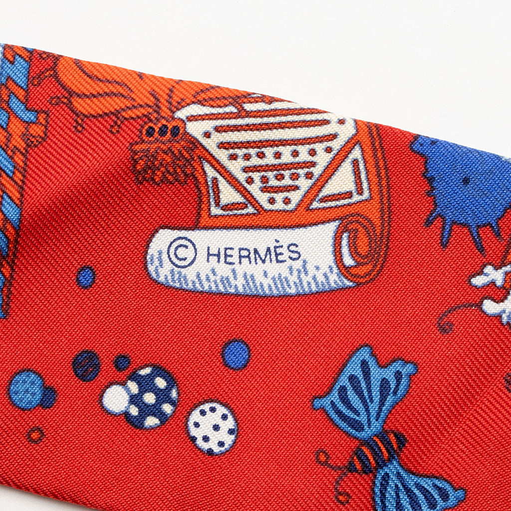 Hermes Silk La Folle Parade Twilly Scarf