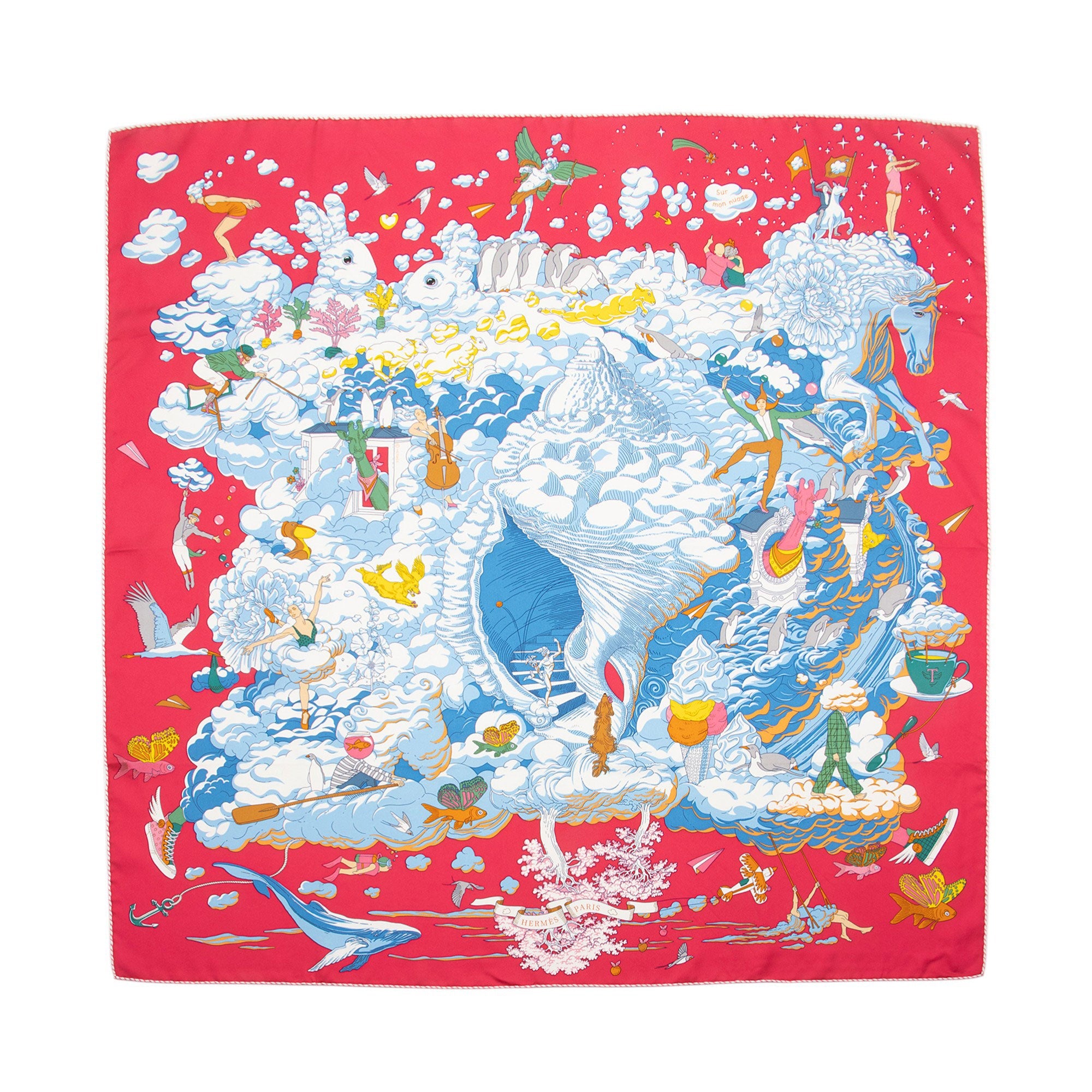 Hermes Silk Sur Mon Nuage 90cm Scarf