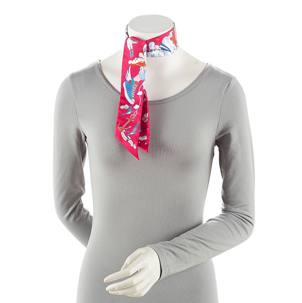 Hermes Silk Sur Mon Nuage Twilly Scarf