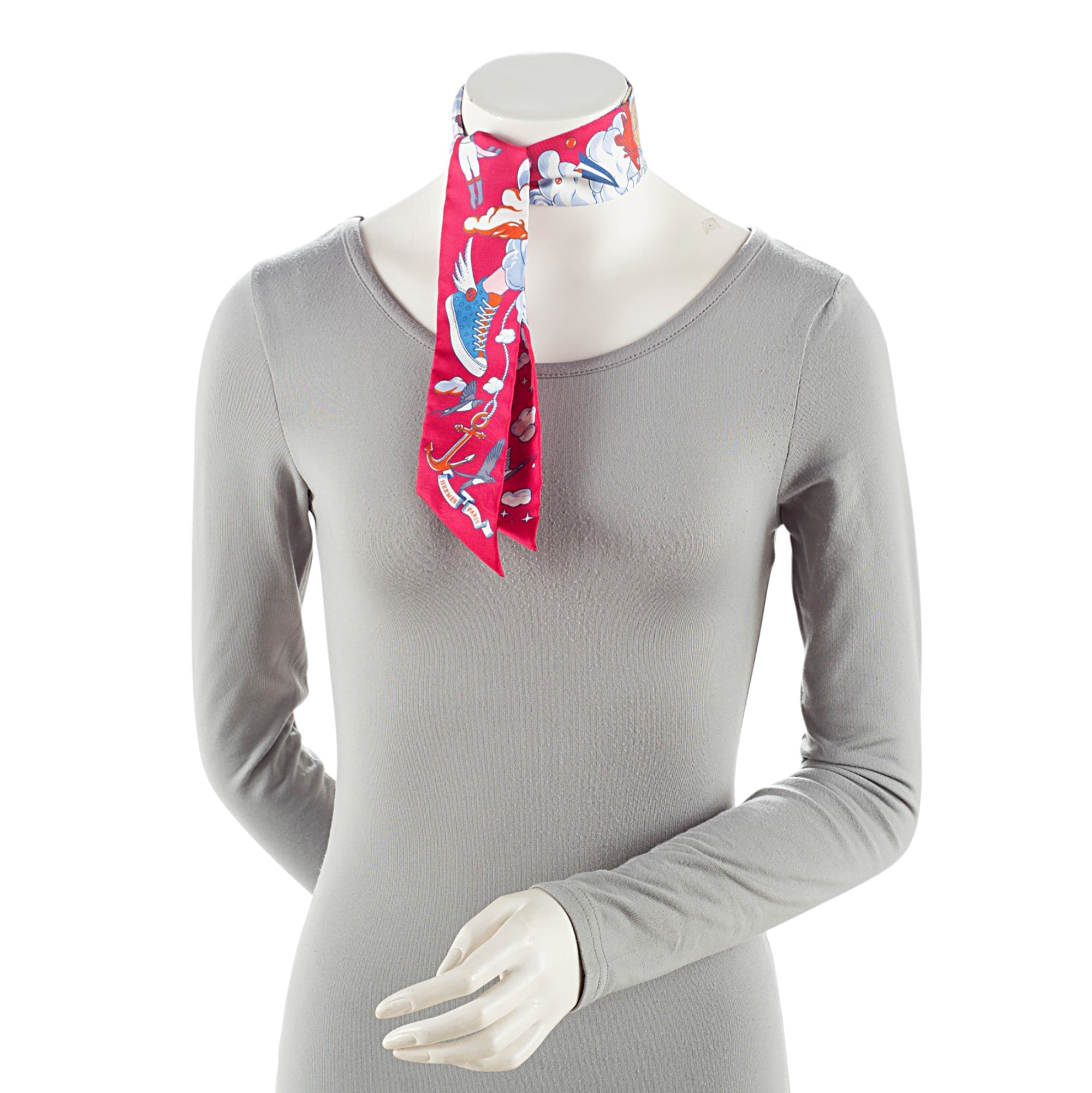 Hermes Silk Sur Mon Nuage Twilly Scarf