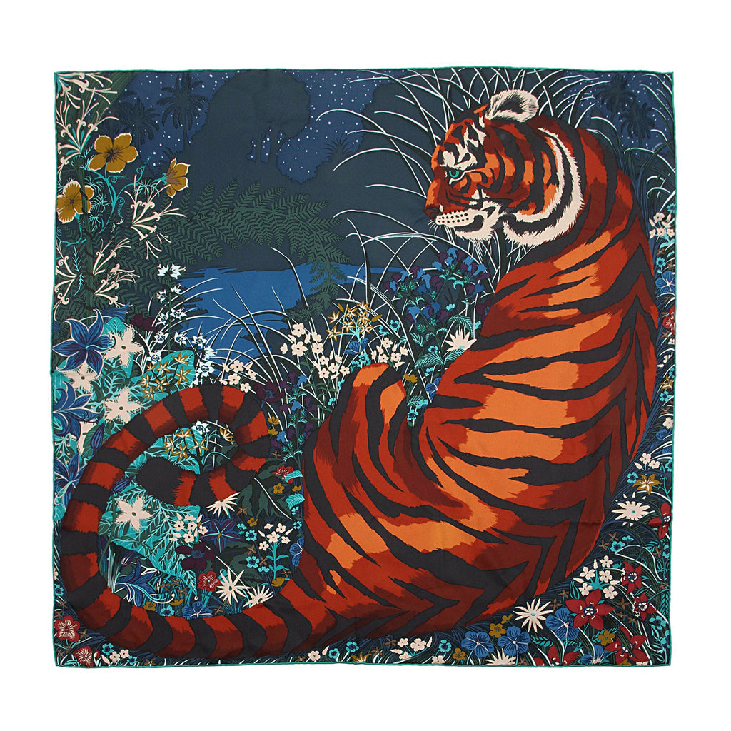 Hermes Silk Tyger Tyger 90cm Scarf