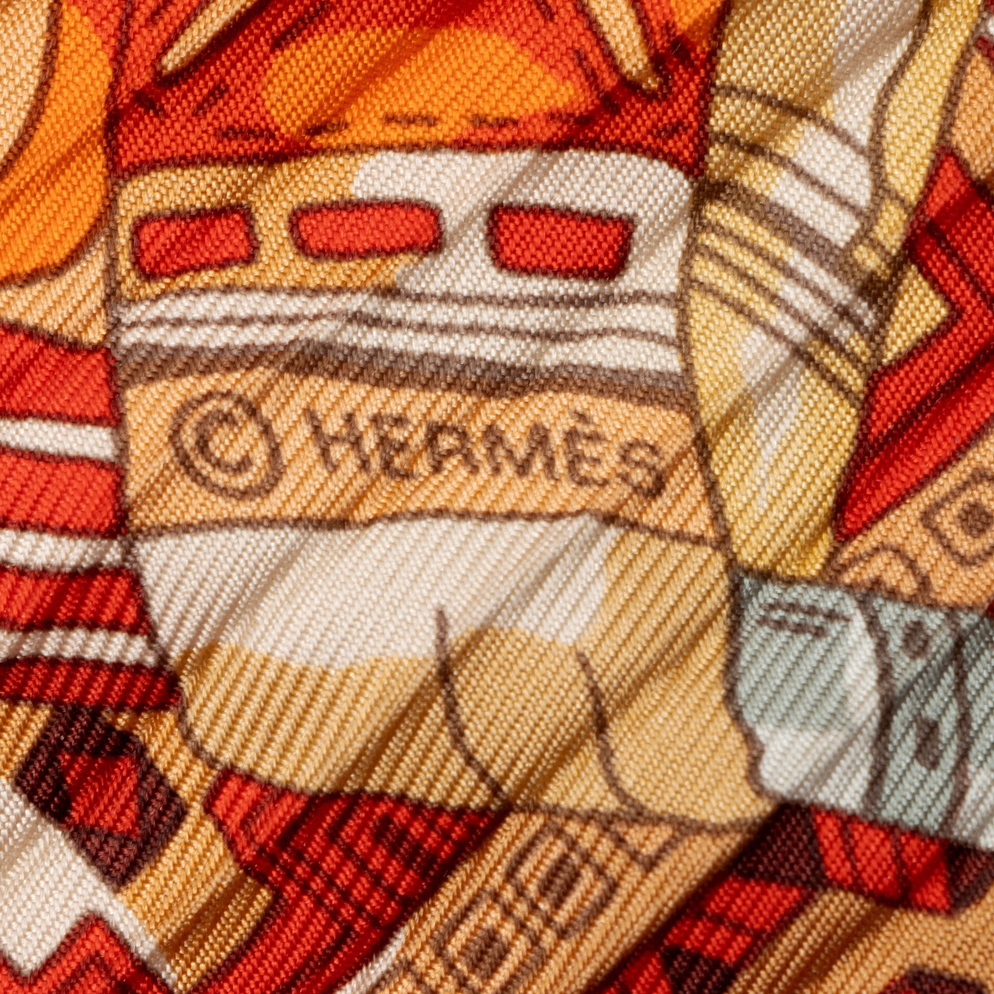 Hermes Silk Voyage En Etoffes Plisse Scarf