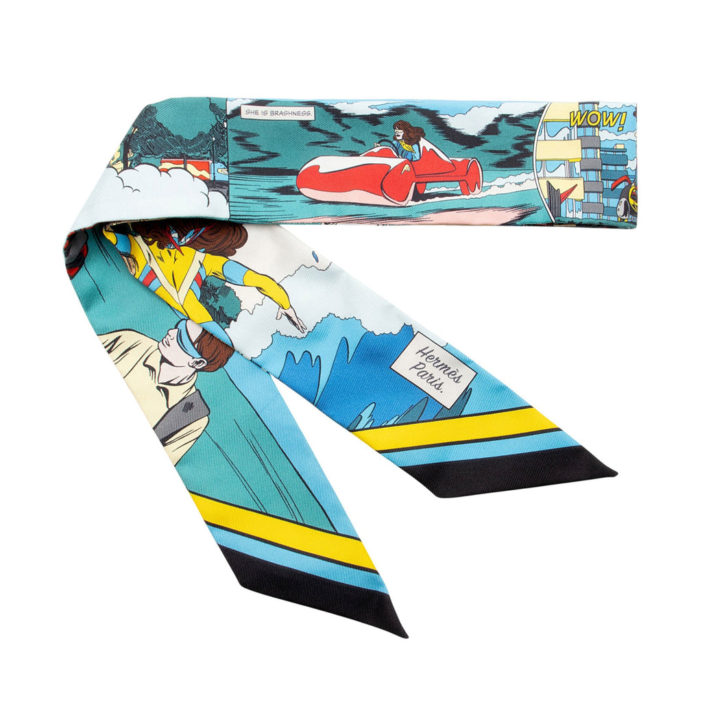 Hermes Silk WOW Comic Twilly Scarf