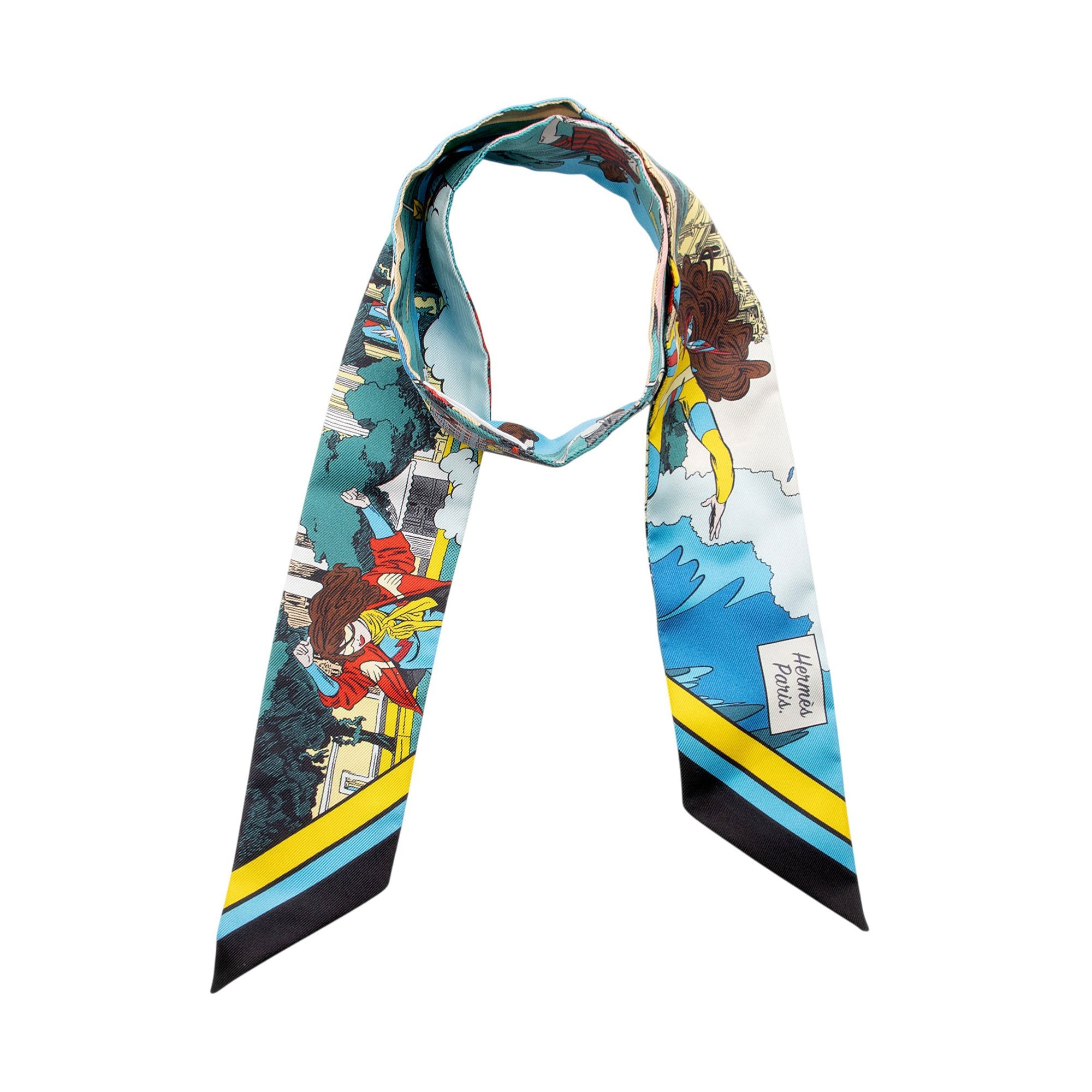 Hermes Silk WOW Comic Twilly Scarf