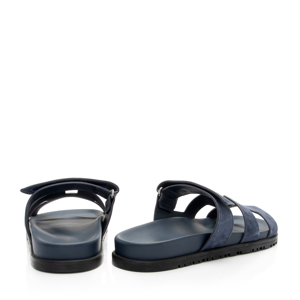 Hermes Suede Chypre Slide Sandals - Size 10 / 40