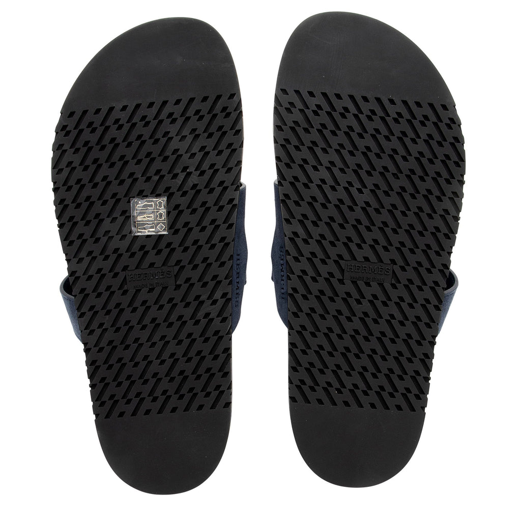 Hermes Suede Chypre Slide Sandals - Size 10 / 40