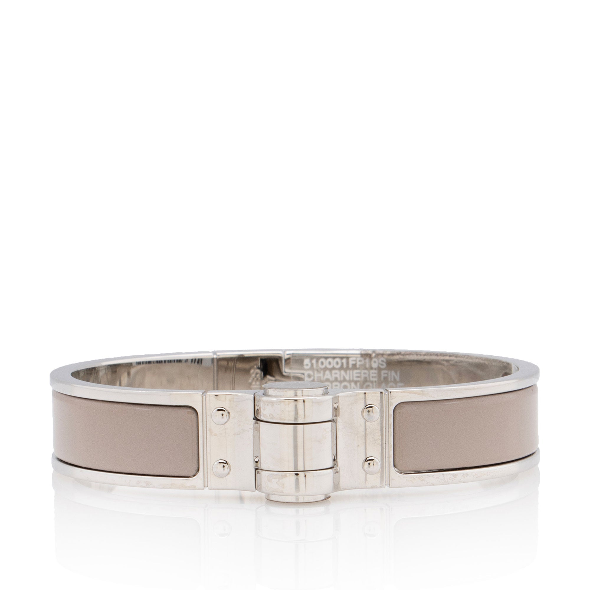 Hermes Enamel Charniere Uni Hinged Narrow Bracelet