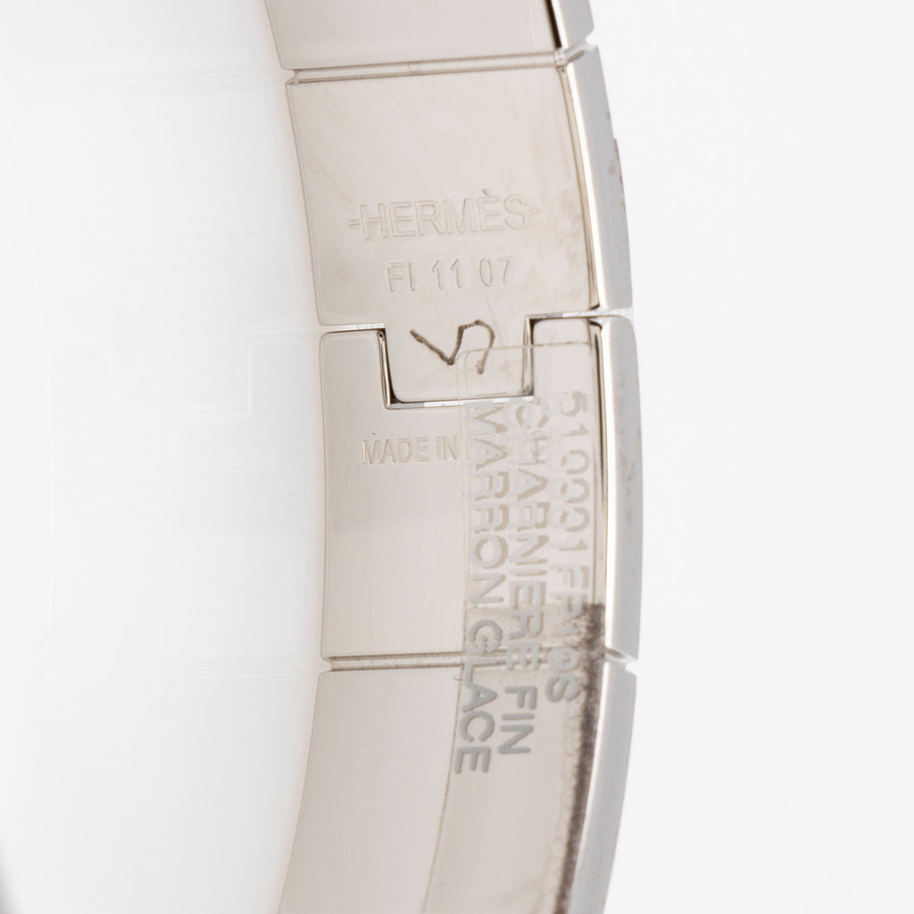 Hermes Enamel Charniere Uni Hinged Narrow Bracelet