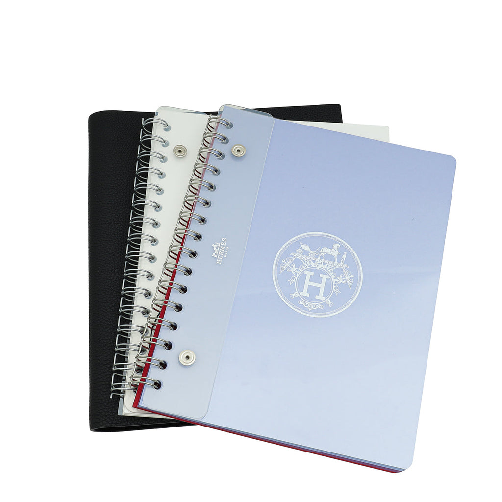 Hermes Noir Ulysse MM Notebook Cover W/3 Refill