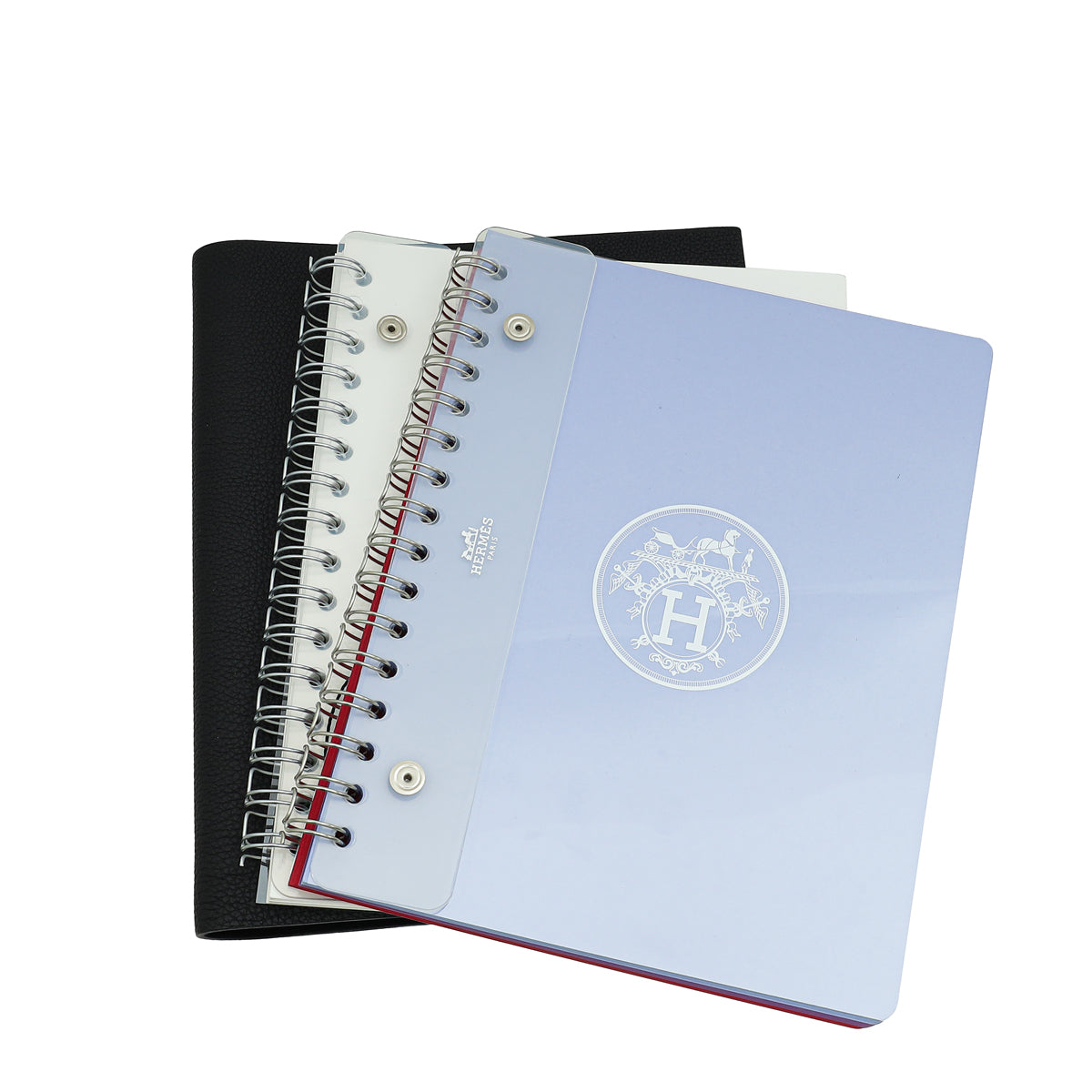 Hermes Noir Ulysse MM Notebook Cover W/3 Refill
