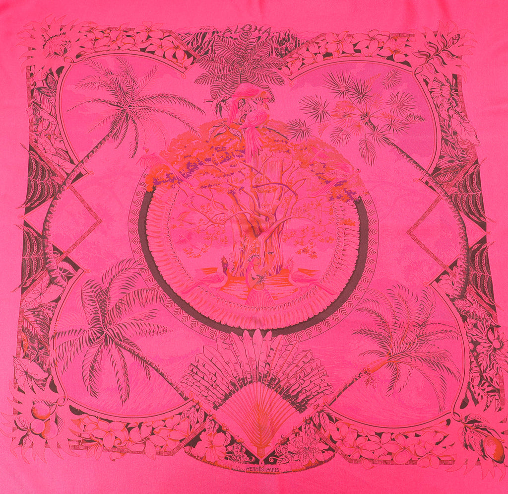 Hermes Rose Fuchsia Surteint Aloha Scarf